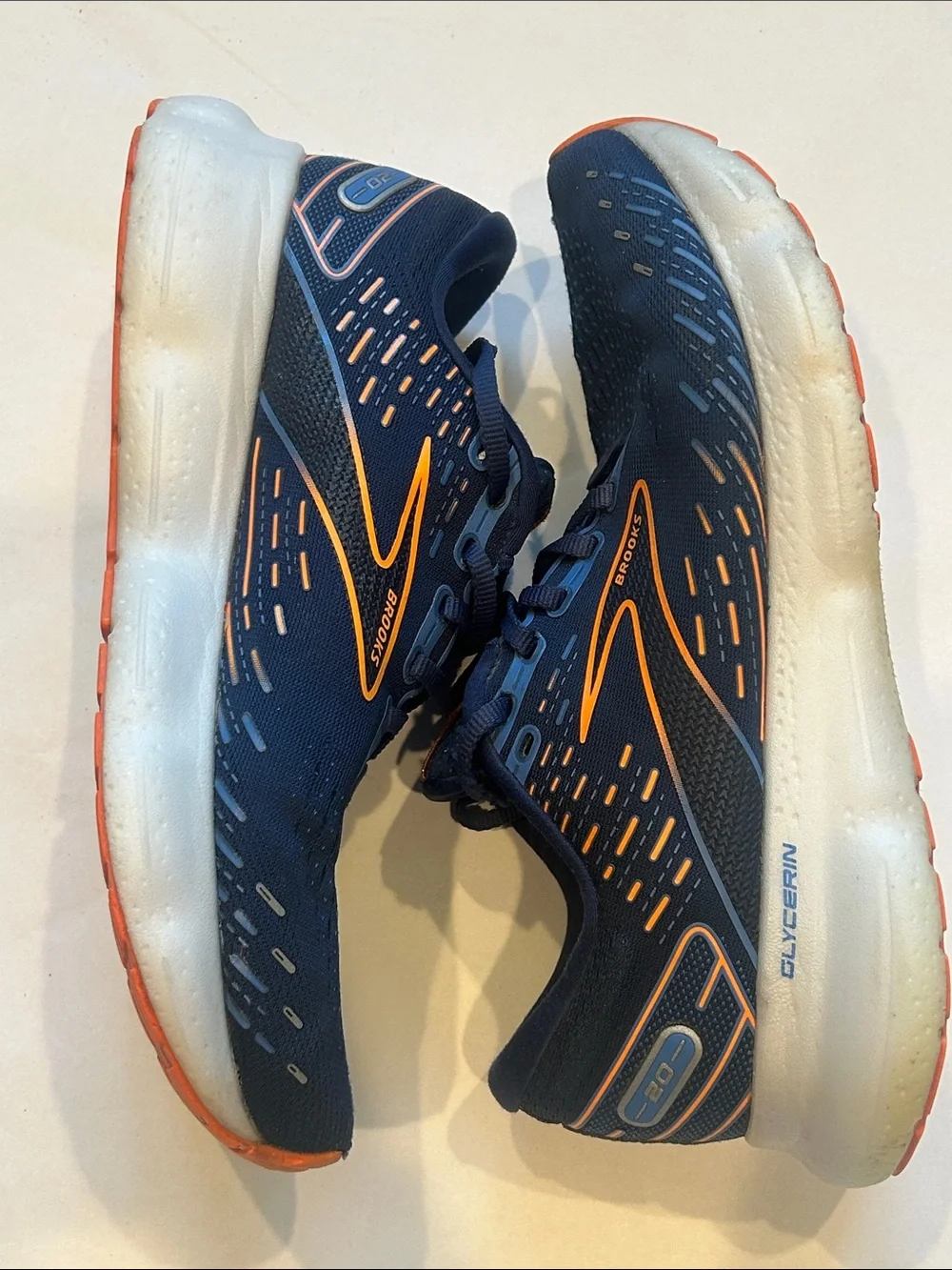 Brooks Navy Running Shoes with Orange Accents